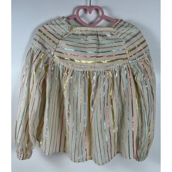 Peek Embroidered Metallic Striped Top - Picture 5 of 10